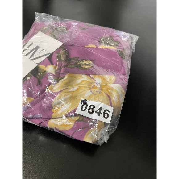 ZARA Printed Corset Style Midi Dress New in Purple size Medium - Picture 13 of 13